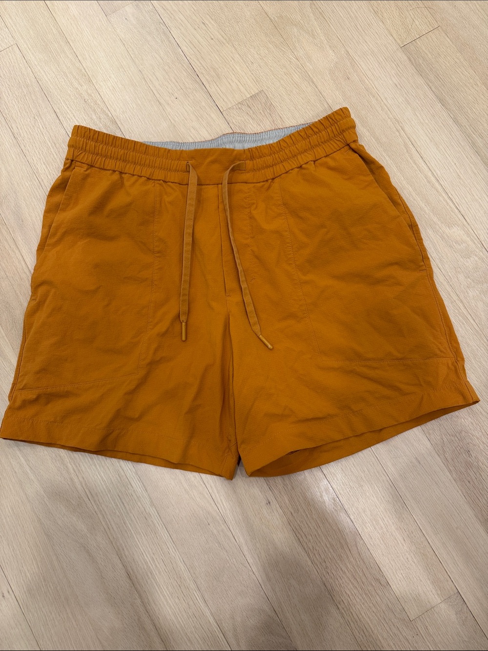 Lululemon Men's Orange Drawstring Shorts